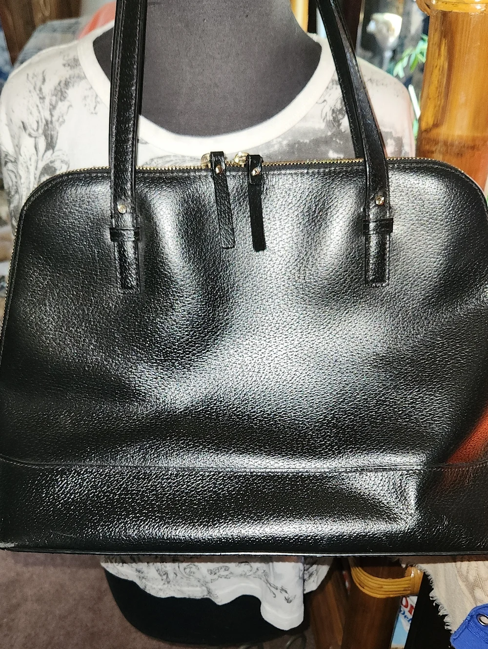 Black Leather Kate Spade Shoulder Bag